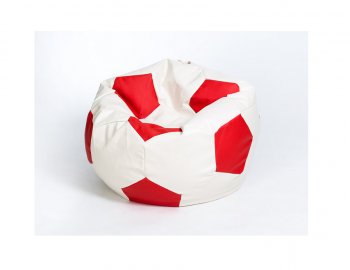 Кресло-мешок Мяч большой Экокожа бело-красное в Кунгуре - kungur.mebel-74.com | фото