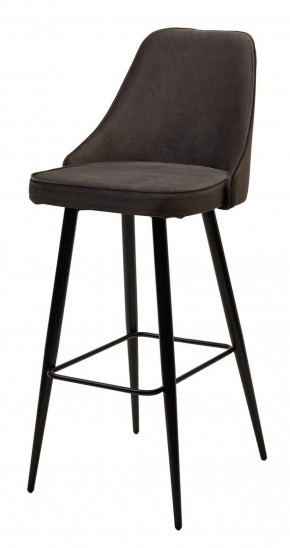 Барный стул NEPAL-BAR ГРАФИТ #14, велюр/ черный каркас (H=78cm) М-City в Кунгуре - kungur.mebel-74.com | фото