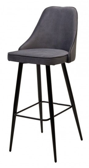 Барный стул NEPAL-BAR СЕРЫЙ #27, велюр/ черный каркас (H=78cm) М-City в Кунгуре - kungur.mebel-74.com | фото