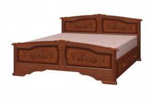 ЕЛЕНА Кровать из массива 1400 (Орех) с 2-мя ящиками в Кунгуре - kungur.mebel-74.com | фото
