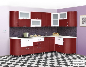 Кухонный гарнитур Ника-1 Мыло 2700*1500 в Кунгуре - kungur.mebel-74.com | фото