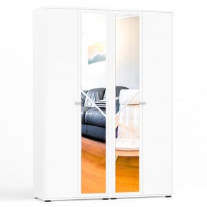 Камелия Шкаф 4-х створчатый, цвет белый, ШхГхВ 160х48х220 см., универсальная сборка, можно использовать как два отдельных шкафа в Кунгуре - kungur.mebel-74.com | фото
