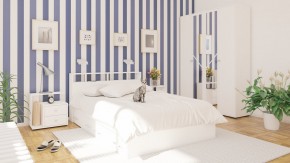 Камелия спальня № 7 Кровать 900 + Стол косметический + Зеркало + Комод, цвет белый, сп.м. 900х2000 мм., б/м, основание есть в Кунгуре - kungur.mebel-74.com | фото