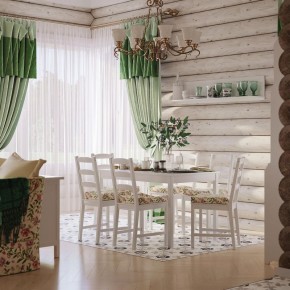 Комлект Вествик обеденный стол и четыре стула, массив сосны, цвет белый в Кунгуре - kungur.mebel-74.com | фото