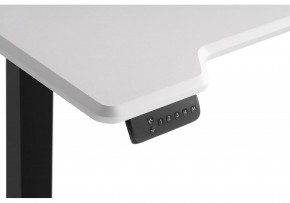 Компьютерный стол Маркос с механизмом подъема 120х75х75 белая шагрень / черный в Кунгуре - kungur.mebel-74.com | фото