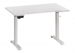Компьютерный стол Маркос с механизмом подъема 120х75х75 белый / шагрень белая в Кунгуре - kungur.mebel-74.com | фото