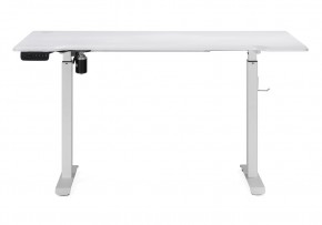 Компьютерный стол Маркос с механизмом подъема 140х80х75 белый / шагрень белая в Кунгуре - kungur.mebel-74.com | фото