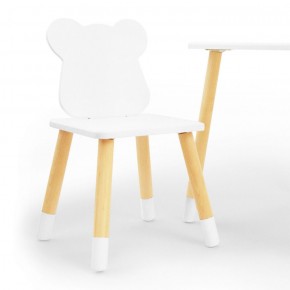 Комплект детской мебели стол и два стула Мишутка (Белый/Белый/Береза) в Кунгуре - kungur.mebel-74.com | фото