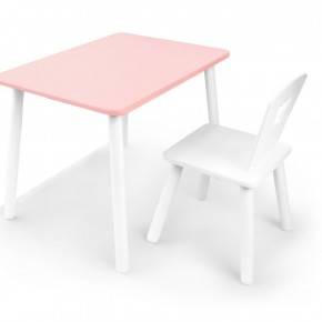Комплект детской мебели стол и стул Корона (Розовый/Белый/Белый) в Кунгуре - kungur.mebel-74.com | фото