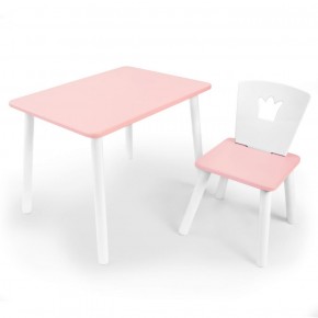 Комплект детской мебели стол и стул Корона (Розовый/Розовый/Белый) в Кунгуре - kungur.mebel-74.com | фото
