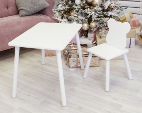 Комплект детской мебели стол и стул Мишутка (Белый/Белый/Белый) в Кунгуре - kungur.mebel-74.com | фото