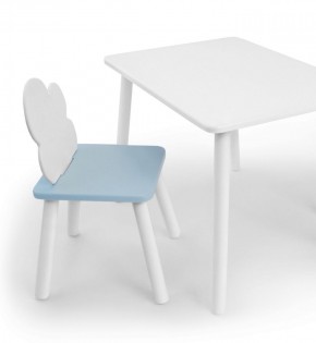 Комплект детской мебели стол и стул Облачко (Белый/Голубой/Белый) в Кунгуре - kungur.mebel-74.com | фото