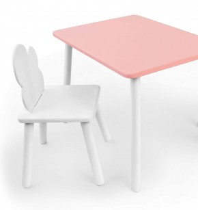 Комплект детской мебели стол и стул Облачко (Розывый/Белый/Белый) в Кунгуре - kungur.mebel-74.com | фото