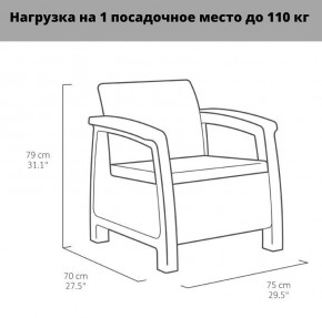 Комплект мебели Корфу Рест (Corfu Rest - without table) коричневый в Кунгуре - kungur.mebel-74.com | фото