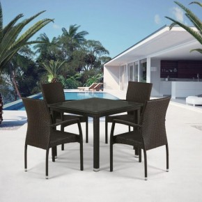 Комплект плетеной мебели T257A/YC379A-W53 Brown (4+1) + подушки на стульях в Кунгуре - kungur.mebel-74.com | фото