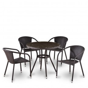 Комплект плетеной мебели T282ANT/Y137C-W53 Brown (4+1) в Кунгуре - kungur.mebel-74.com | фото