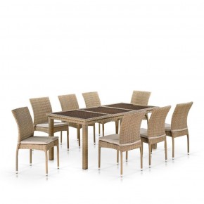 Комплект плетеной мебели T365/Y380B-W65 Light Brown (8+1) в Кунгуре - kungur.mebel-74.com | фото