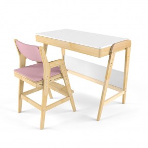 Комплект растущий стол и стул с чехлом 38 попугаев «Вуди» (Белый, Береза, Розовый) в Кунгуре - kungur.mebel-74.com | фото