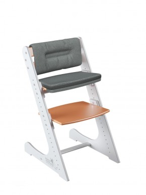 Комплект растущий стул и подушки Конёк Горбунёк Комфорт  (Бело-оранжевый, Графит) в Кунгуре - kungur.mebel-74.com | фото