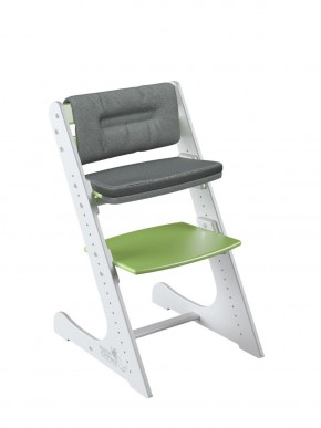 Комплект растущий стул и подушки Конёк Горбунёк Комфорт  (Бело-зеленый, Графит) в Кунгуре - kungur.mebel-74.com | фото