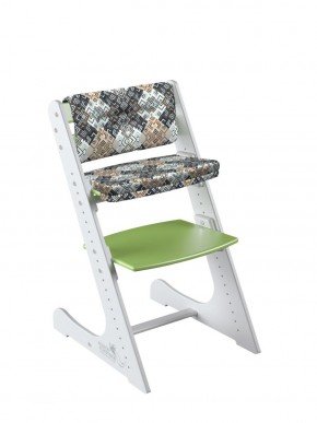 Комплект растущий стул и подушки Конёк Горбунёк Комфорт  (Бело-зеленый, Лабиринт) в Кунгуре - kungur.mebel-74.com | фото