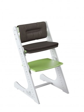 Комплект растущий стул и подушки Конёк Горбунёк Комфорт  (Бело-зеленый, Шоколад) в Кунгуре - kungur.mebel-74.com | фото