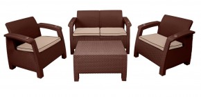Комплект уличной мебели Yalta Premium Terrace Set (Ялта) шоколадый (+подушки под спину) в Кунгуре - kungur.mebel-74.com | фото
