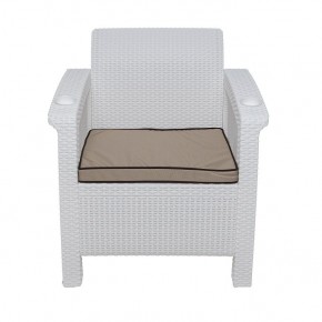 Комплект уличной мебели Yalta Premium Terrace Triple Set (Ялта) белый (+подушки под спину) в Кунгуре - kungur.mebel-74.com | фото