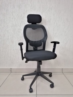 Кресло Barneo K-128 для персонала (черная ткань черная сетка) в Кунгуре - kungur.mebel-74.com | фото