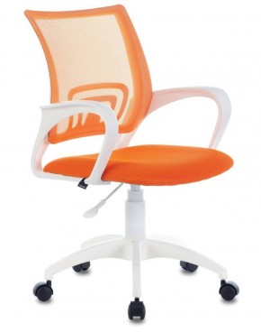 Кресло BRABIX "Fly MG-396W", пластик белый, сетка, оранжевое, 532401, MG-396W_532401 в Кунгуре - kungur.mebel-74.com | фото