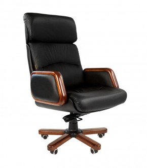 Кресло для руководителя CHAIRMAN 417 (Натуральная кожа) Черное в Кунгуре - kungur.mebel-74.com | фото