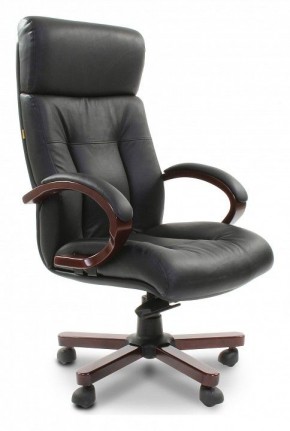 Кресло для руководителя Chairman 421 черный/орех темный, черный в Кунгуре - kungur.mebel-74.com | фото