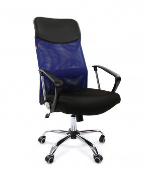 Кресло для руководителя CHAIRMAN 610 N (15-21 черный/сетка синий) в Кунгуре - kungur.mebel-74.com | фото