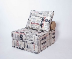 Кресло-кровать-пуф бескаркасное Прайм (Газета) в Кунгуре - kungur.mebel-74.com | фото
