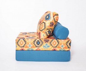 Кресло-кровать-пуф бескаркасное Прайм (мехико желтый-морская волна) в Кунгуре - kungur.mebel-74.com | фото