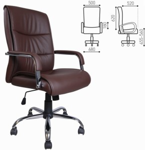 Кресло офисное BRABIX "Space EX-508" (экокожа, хром, коричневое) 531164 в Кунгуре - kungur.mebel-74.com | фото