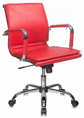 Кресло руководителя Бюрократ CH-993-LOW/RED красный в Кунгуре - kungur.mebel-74.com | фото