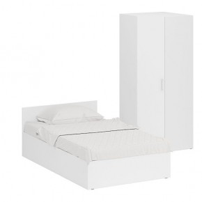 Кровать 1200 + Шкаф угловой Стандарт, цвет белый, ШхГхВ 123,5х203,5х70 + 81,2х81,2х200см., сп.м. 1200х2000 мм., без матраса, основание есть в Кунгуре - kungur.mebel-74.com | фото