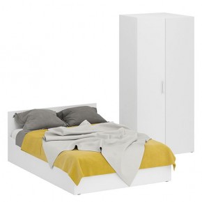 Кровать 1400 + Шкаф угловой Стандарт, цвет белый, ШхГхВ 143,5х203,5х70 + 81,2х81,2х200см., сп.м. 1400х2000 мм., без матраса, основание есть в Кунгуре - kungur.mebel-74.com | фото