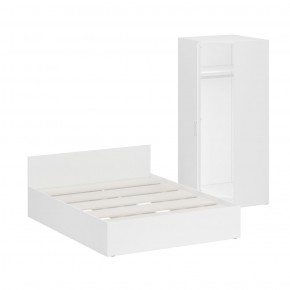 Кровать 1600 + Шкаф угловой Стандарт, цвет белый, ШхГхВ 163,5х203,5х70 + 81,2х81,2х200см., сп.м. 1600х2000 мм., без матраса, основание есть в Кунгуре - kungur.mebel-74.com | фото