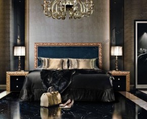 Кровать 2-х спальная (1,6 м) Тиффани Premium черная/золото с мягким элементом (Антрацит) с подъемным механизмомарт (ТФКР-3[3](П) в Кунгуре - kungur.mebel-74.com | фото