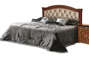 Кровать 2-х спальная с мягким изголовьем без изножья Карина-3 орех (К3КР-4[1]) в Кунгуре - kungur.mebel-74.com | фото