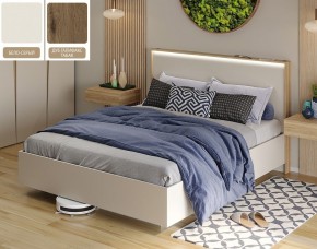 Кровать (Бело-серый U775 ST9/Дуб Галифакс Табак) 1600 в Кунгуре - kungur.mebel-74.com | фото