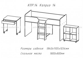 КАПРИЗ-14 Кровать 800 двухъярусная без рисунка в Кунгуре - kungur.mebel-74.com | фото