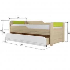 Кровать двухуровневая + подлокотники Стиль № 900.1 NEW (туя светлая/лайм) в Кунгуре - kungur.mebel-74.com | фото