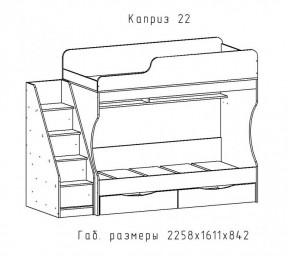 КАПРИЗ-22 Кровать двухъярусная 800 настил ЛДСП в Кунгуре - kungur.mebel-74.com | фото