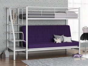 Кровать двухъярусная с диваном "Мадлен-3" (Белый/Фиолетовы) в Кунгуре - kungur.mebel-74.com | фото