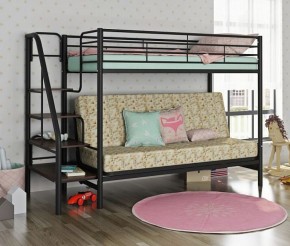 Кровать двухъярусная с диваном "Мадлен-3" (Черный/Серый) в Кунгуре - kungur.mebel-74.com | фото