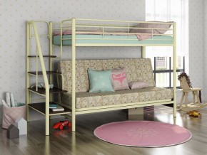Кровать двухъярусная с диваном "Мадлен-3" (Белый/Фиолетовы) в Кунгуре - kungur.mebel-74.com | фото