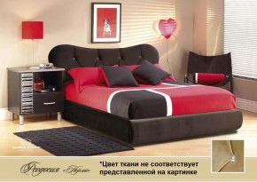 Кровать Феодосия 1400 со стразами в к/з "Классик 307 коричневый" (серия Норма) +основание +ПМ в Кунгуре - kungur.mebel-74.com | фото